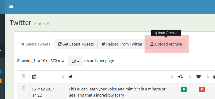 Unggah arsip Twitter Anda | TweetEraser